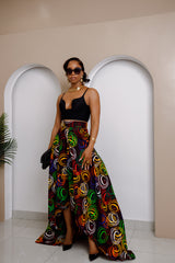 Akukaego Ankara High-Low Flared Skirt