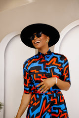 Akwu Bold Print Shirt Dress