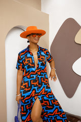 Enyiada Silk Ankara Kaftan - 3 Day Shipping