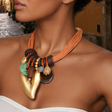 Bold Geometric Rope Statement Necklace