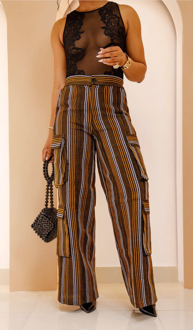 Chibuzo Aso Oke Cargo Pant - 3 Day Shipping