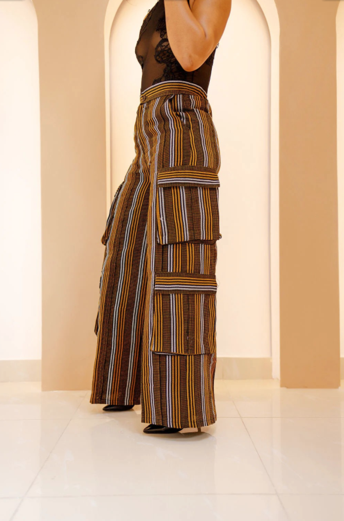 Chibuzo Aso Oke Cargo Pant - 3 Day Shipping