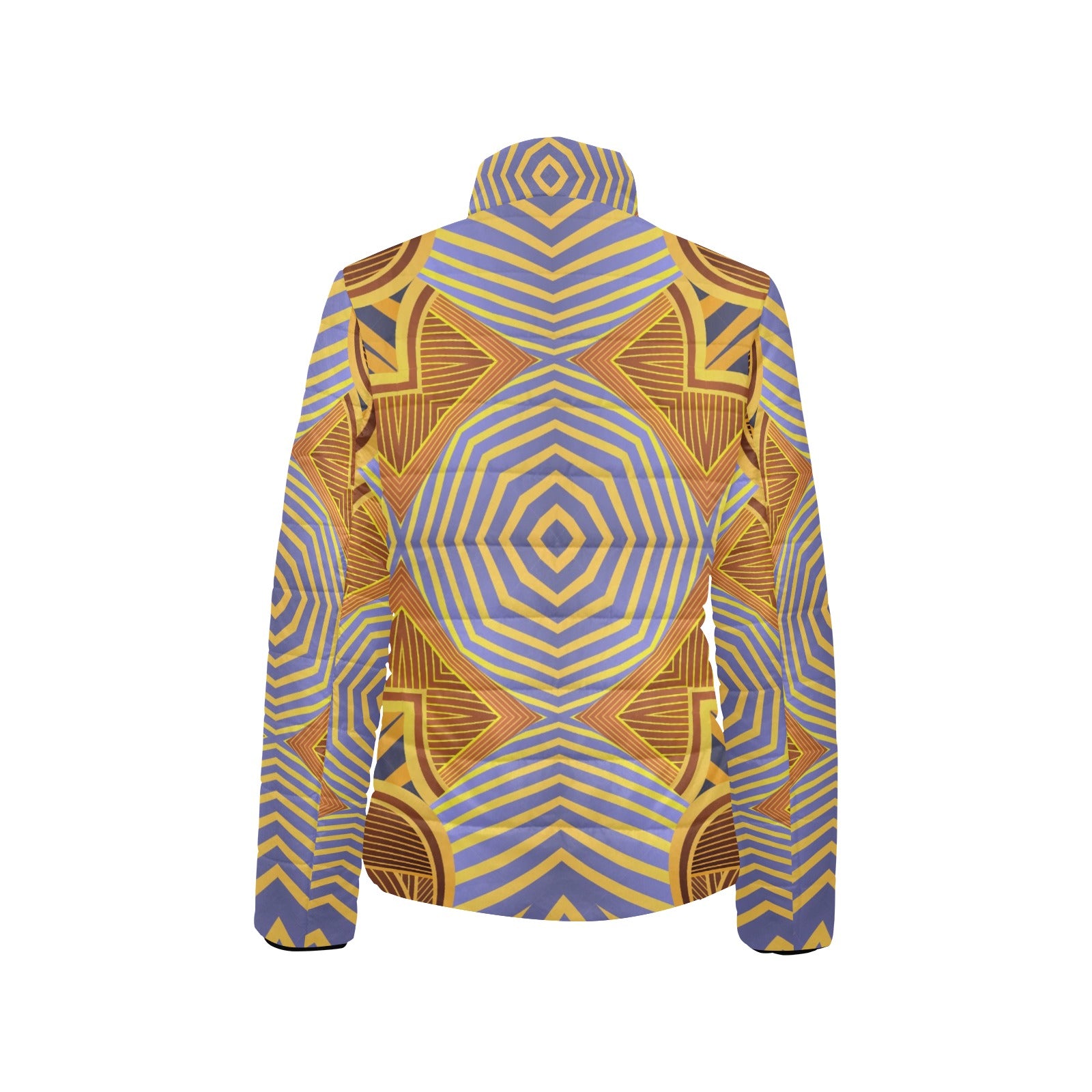 Chiamaka Women's Stand Collar Padded Jacket – All-Over Print