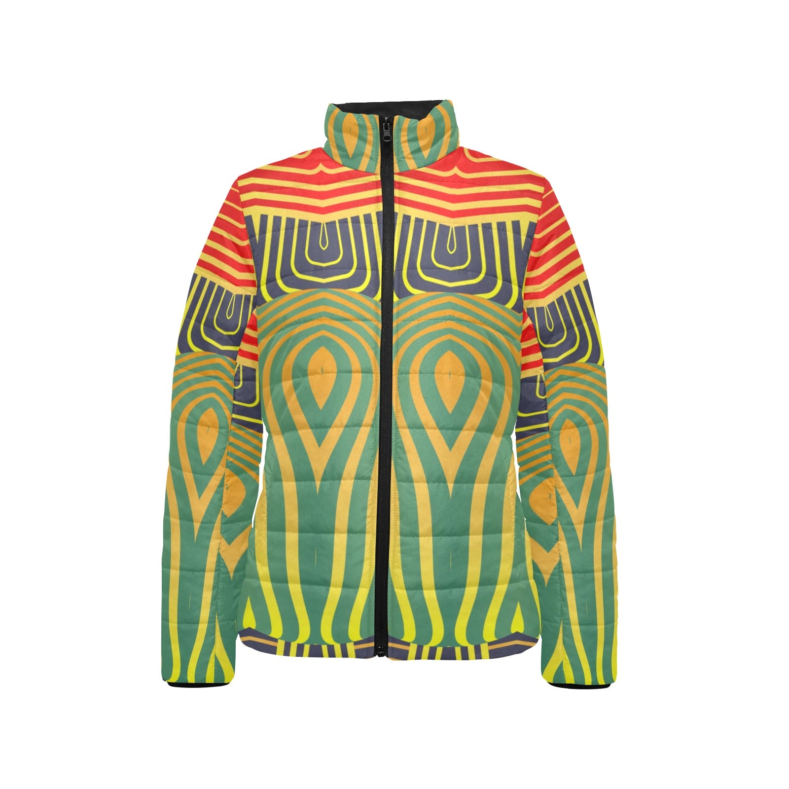 Zeya WOMEN'S African Inspired STAND COLLAR PADDED JACKET