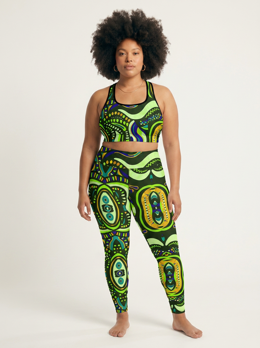 Basil Abstract Legging