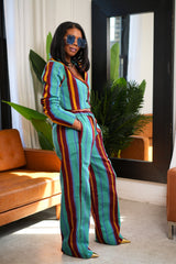 Conjunto de pantalones y blazer corto de tela Afoma Aso oke