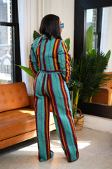 Conjunto de pantalones y blazer corto de tela Afoma Aso oke