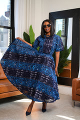 Conjunto elegante de falda y top corto de algodón Ankara Akara