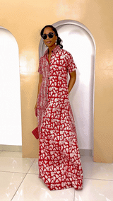 Vestido caftán largo Adire de Odiegwu