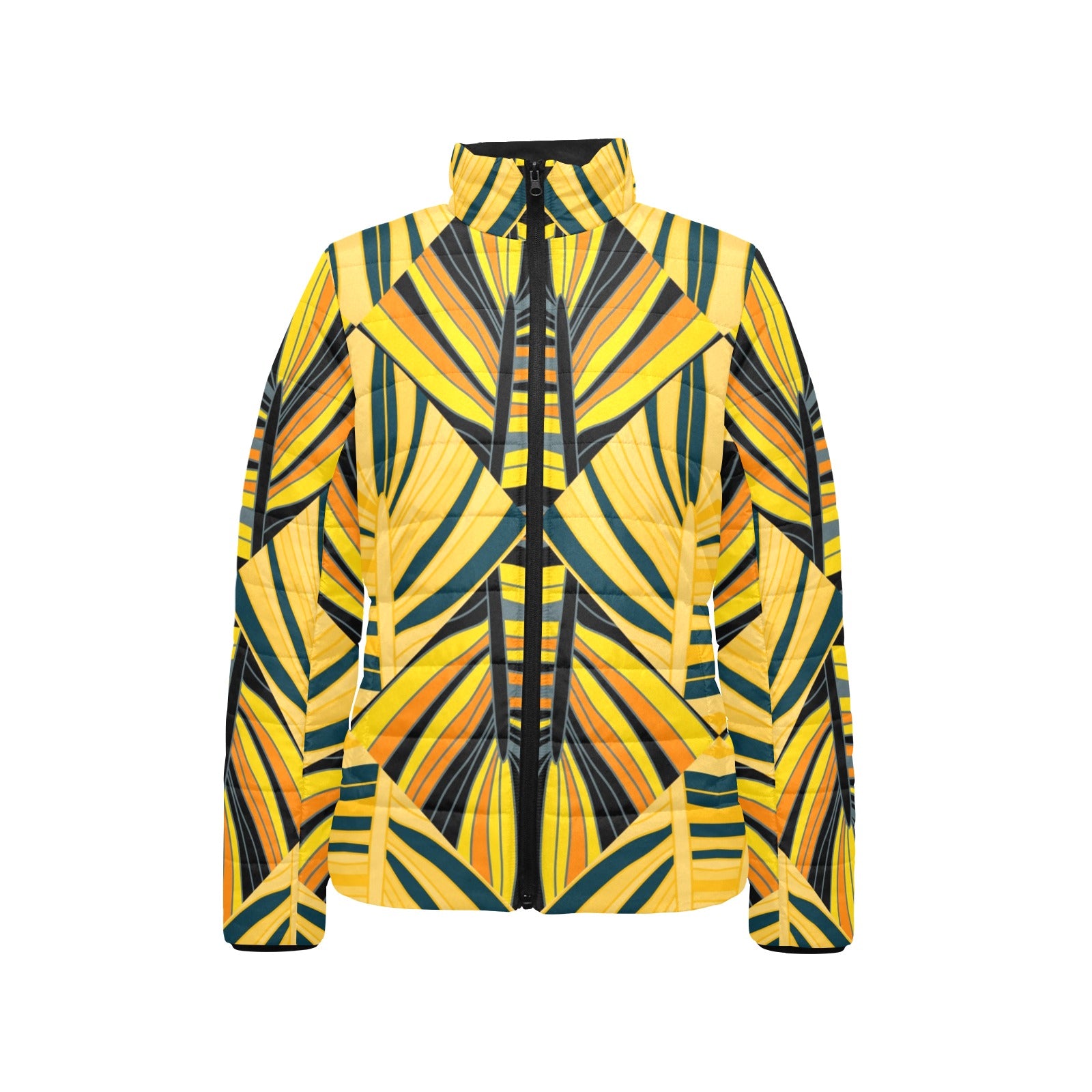 Eshe Women's Stand Collar Padded Jacket – All-Over Print