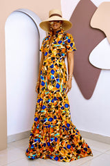 Omenana Kaftan Maxi Dress – Handmade African Ankara Elegance