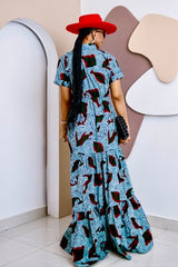 Adegboloja Kaftan Maxi Dress – Handmade African Ankara Elegance