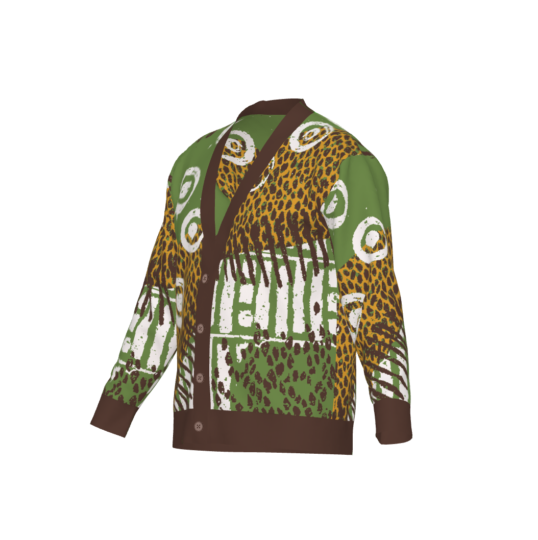 Luxe Birdseye Jacquard Knit Cardigan