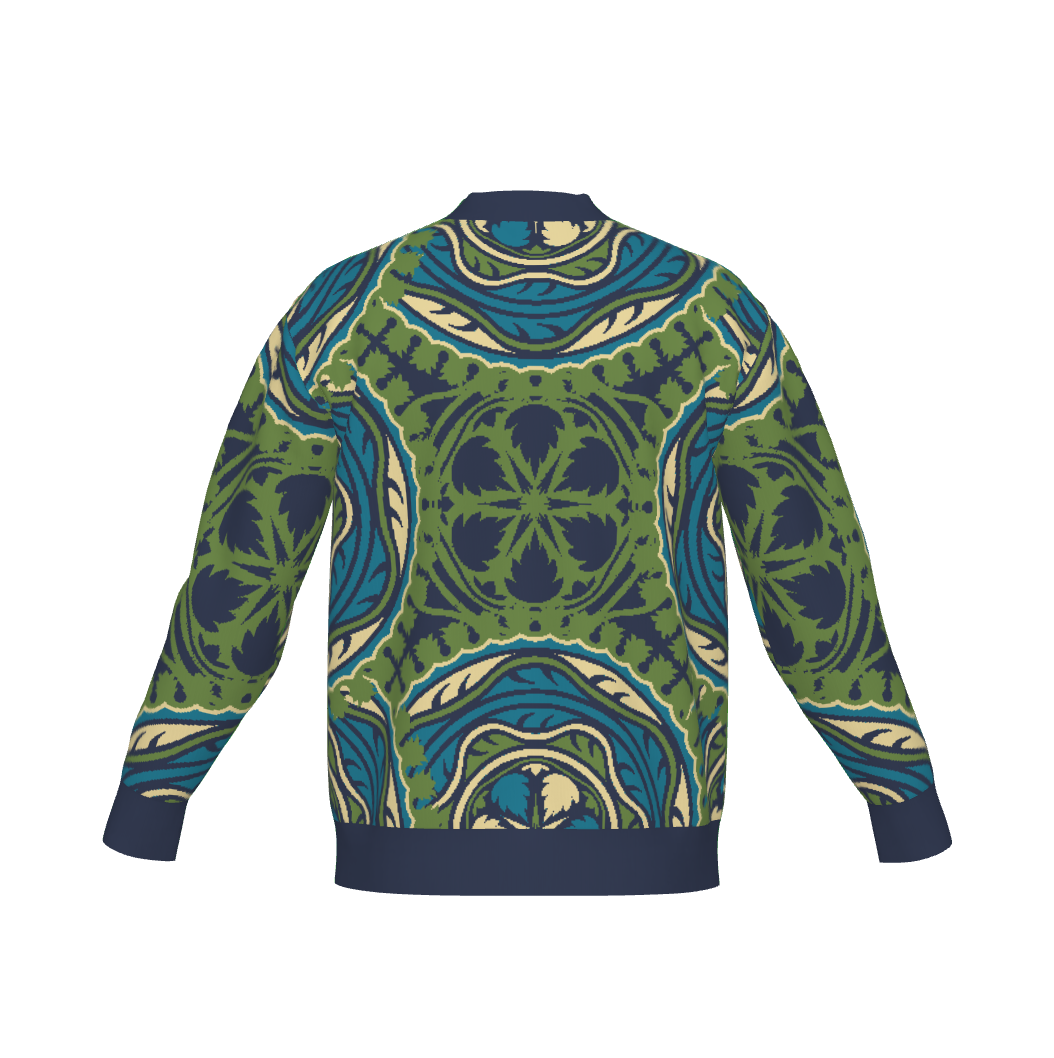 Jacquard Knit Cardigan – Cotton Blend, Unisex