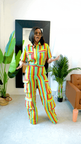 Uzoka Aso oke Crop top