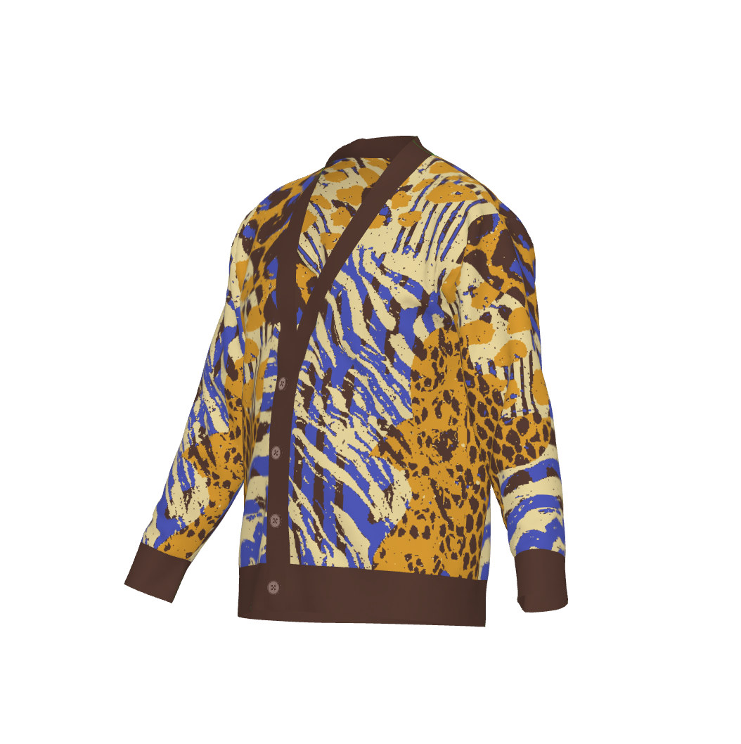 Birds Eye Jacquard Knit Cardigan - Customizable Cotton Blend