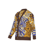 Birds Eye Jacquard Knit Cardigan - Customizable Cotton Blend