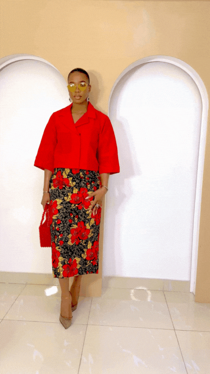 Ensemble cargo Aso Oke - Bleu + Violet