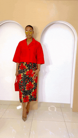 Ensemble cargo Aso Oke - Bleu + Violet