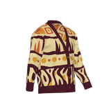 Printed Jacquard Knit Cotton Cardigan