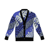Luxury 'Purple Elephant' Jacquard Knit Cardigan