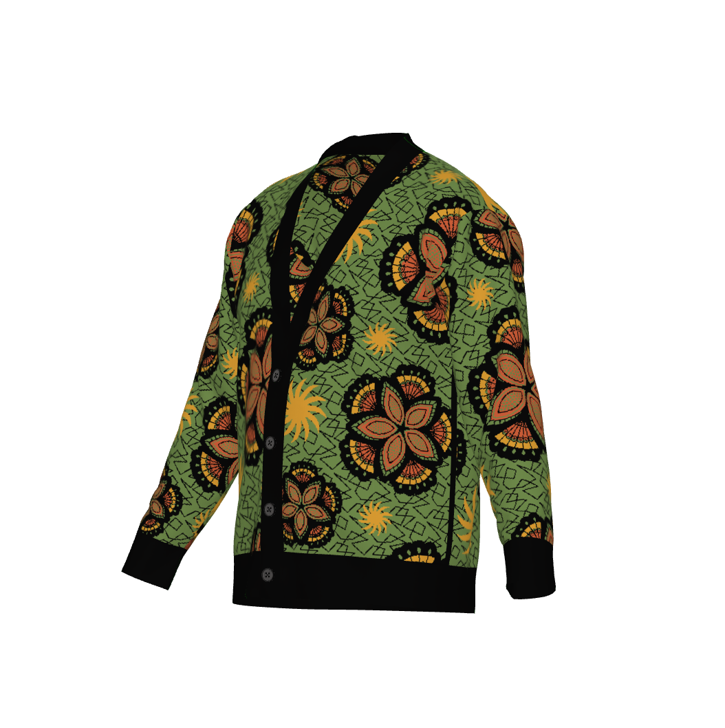 Chic Birdseye Jacquard Knit Cardigan - Versatile Cotton Blend