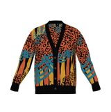Tiger Print Jacquard Knit Cardigan - Luxe Cotton Blend