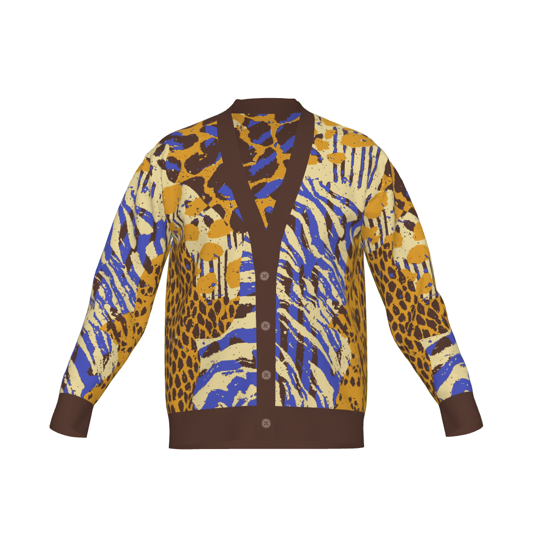 Birds Eye Jacquard Knit Cardigan - Customizable Cotton Blend
