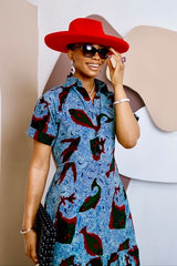 Adegboloja Kaftan Maxi Dress – Handmade African Ankara Elegance