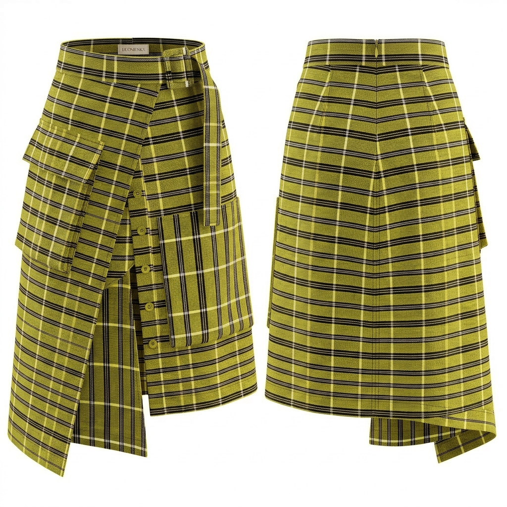 Nkata Aso oke Skirt - Front & Back Detail