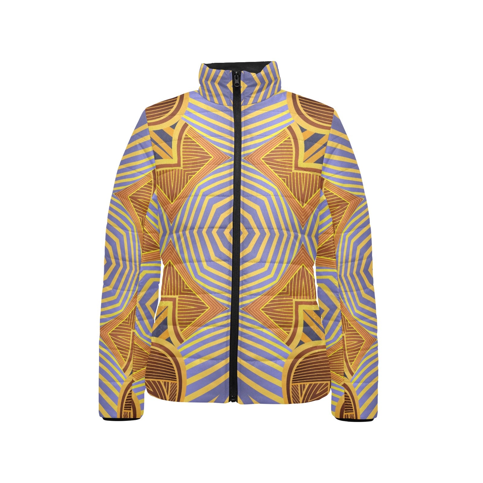 Chiamaka Women's Stand Collar Padded Jacket – All-Over Print
