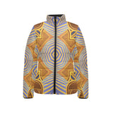 Chiamaka Women's Stand Collar Padded Jacket – All-Over Print