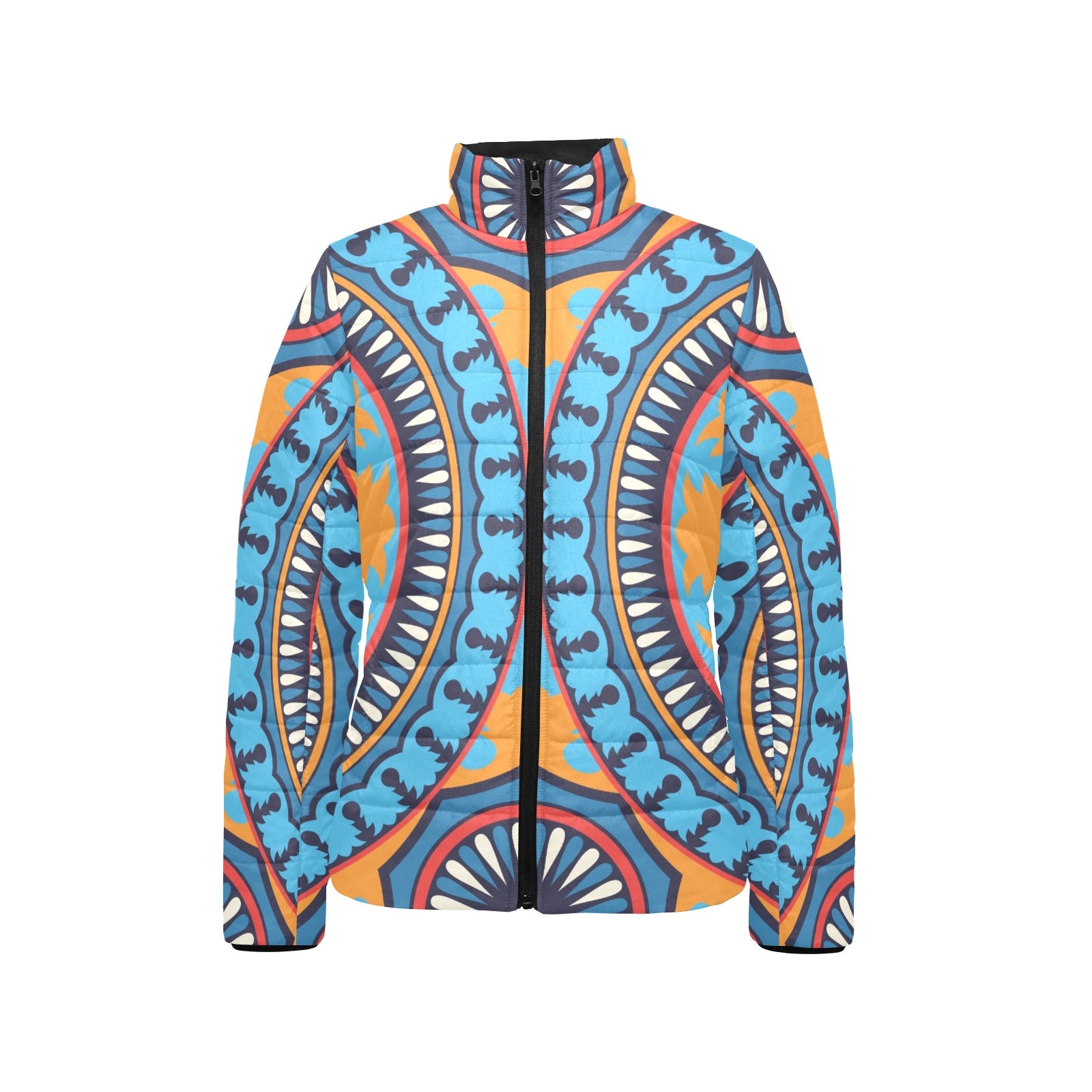 Nala Women's Stand Collar Padded Jacket – All-Over Print