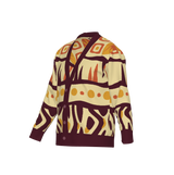 Printed Jacquard Knit Cotton Cardigan