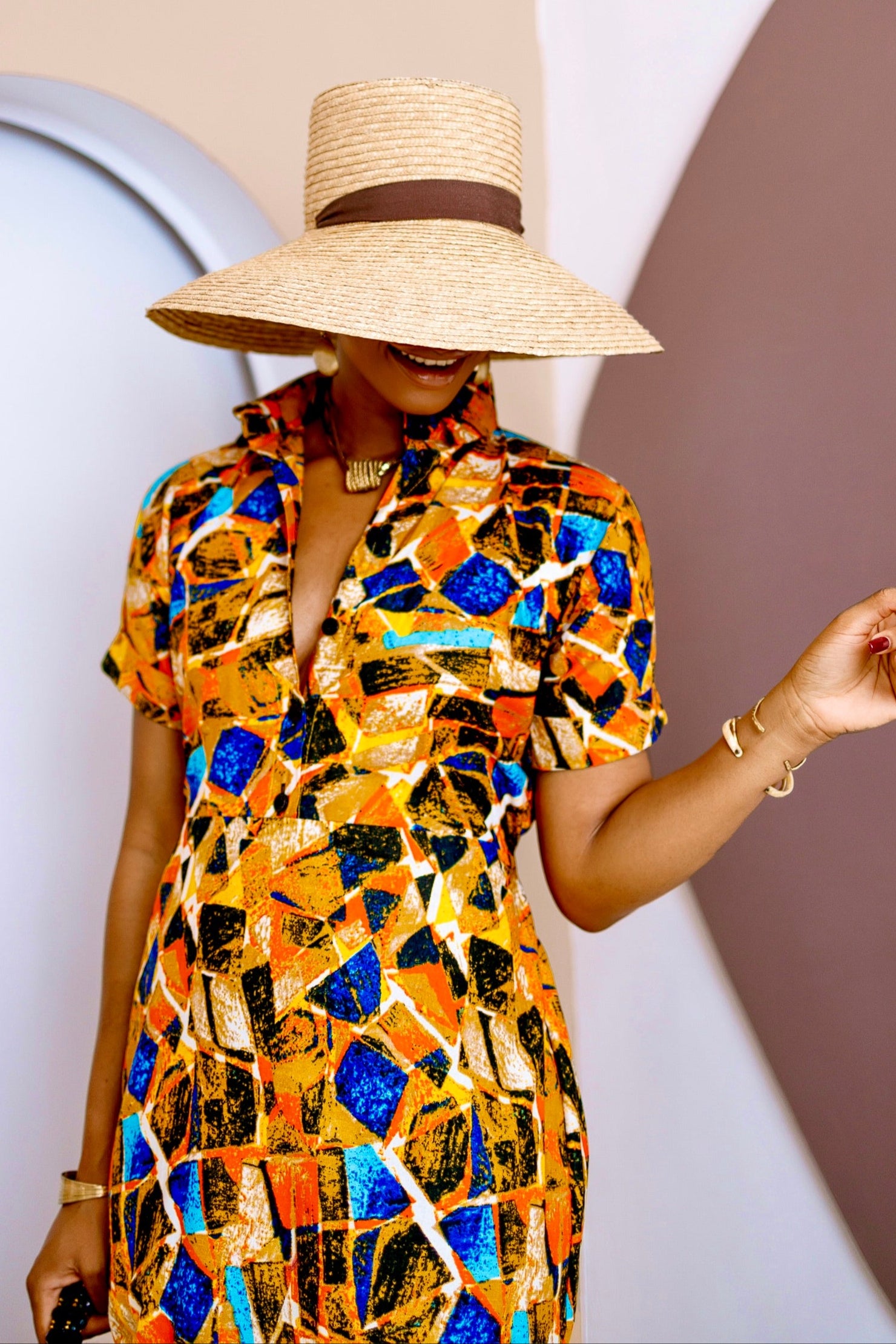 Omenana Kaftan Maxi Dress – Handmade African Ankara Elegance