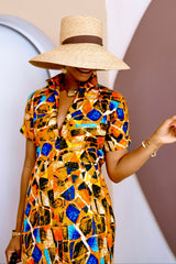 Omenana Kaftan Maxi Dress – Handmade African Ankara Elegance