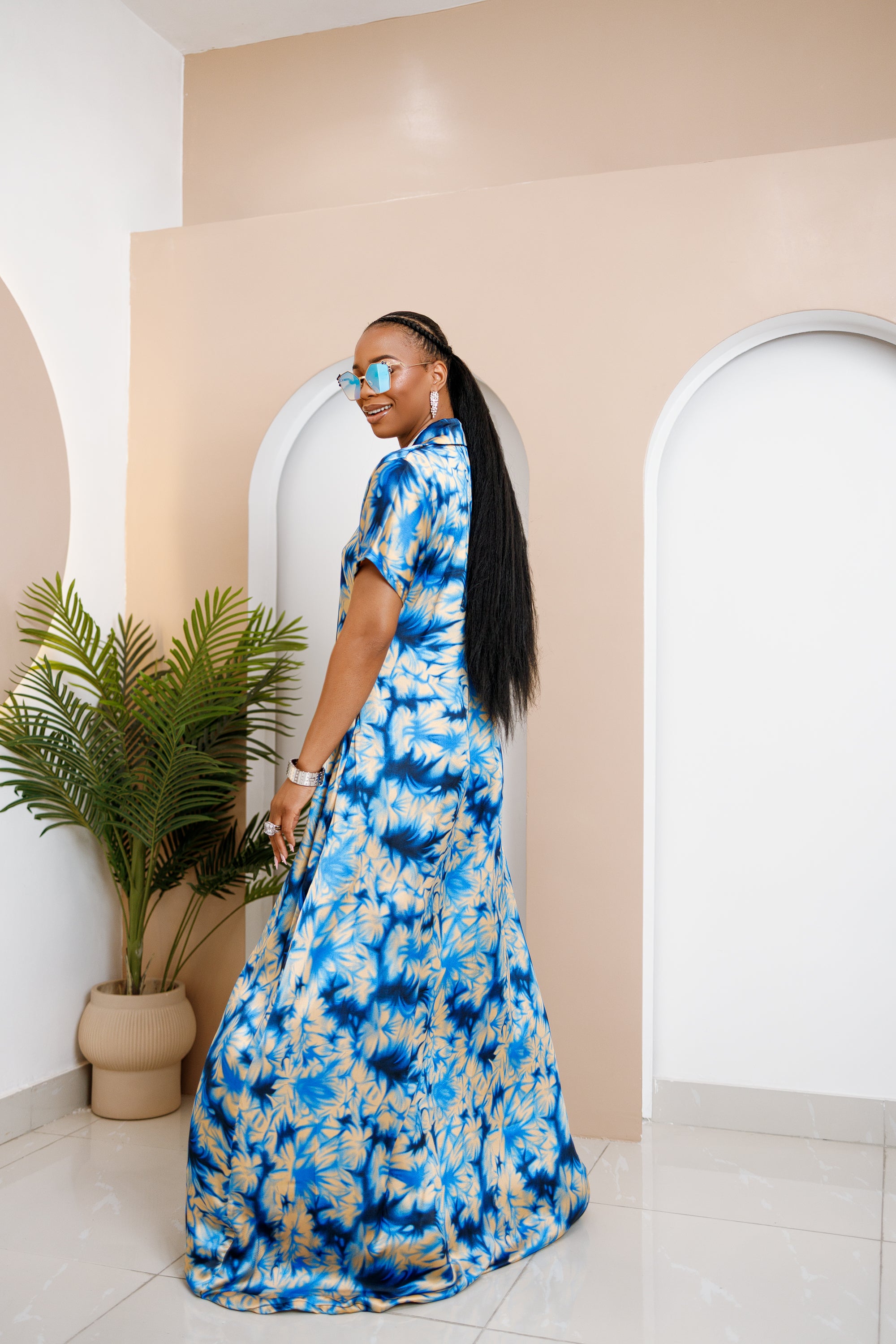 Caftan en soie Ankara Nnukwuada