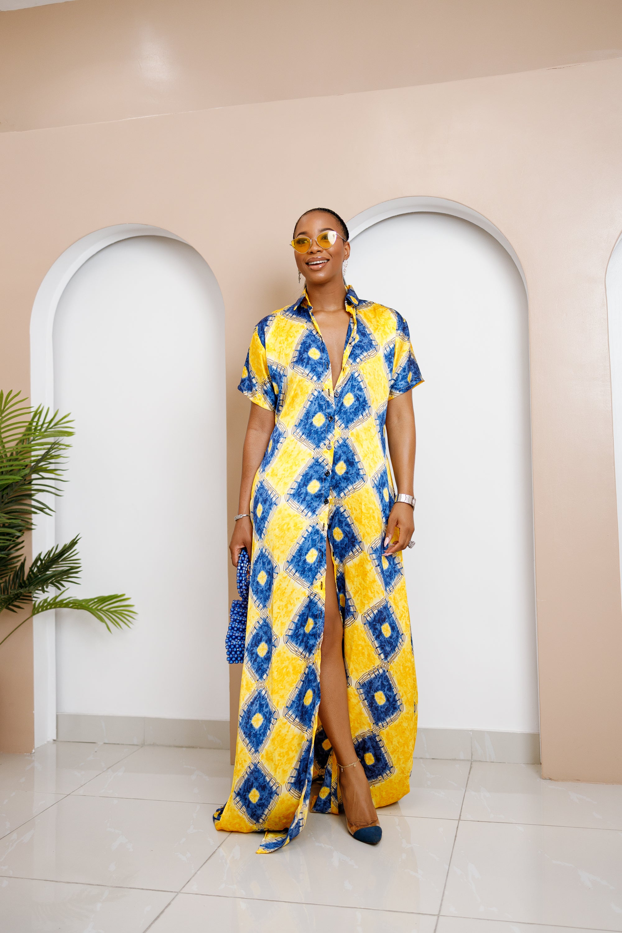 Caftan en soie Ankara Nnukwuada