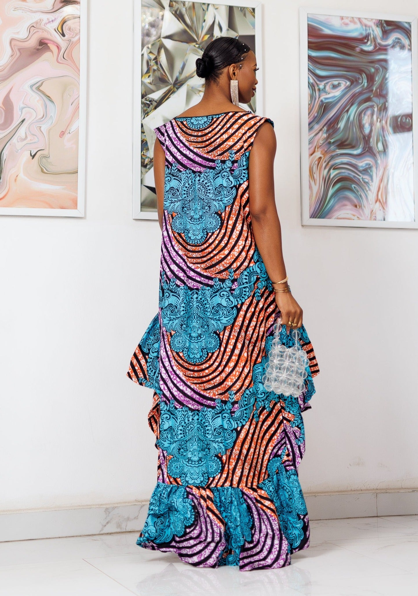 Vestido con volantes Agbaya