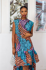 Vestido con volantes Agbaya