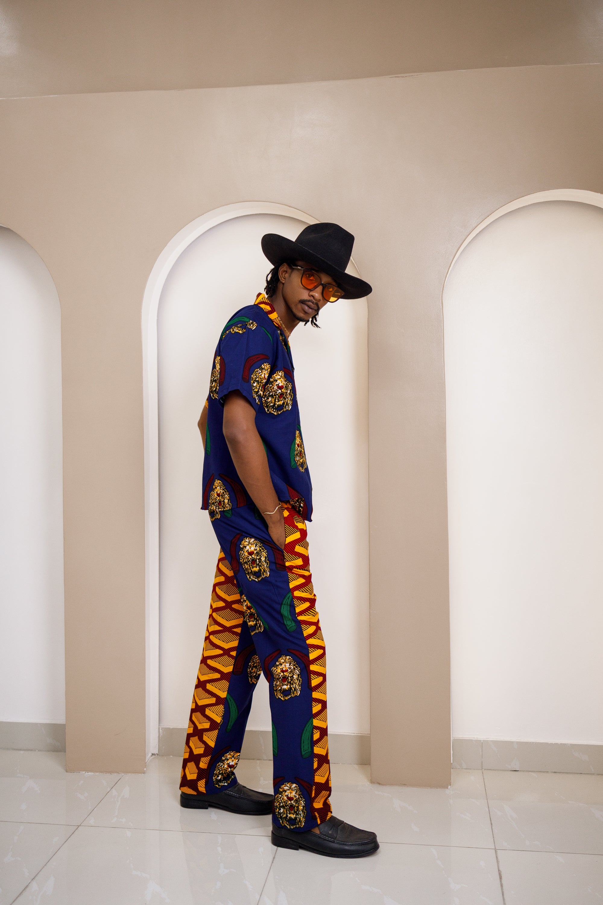 Agunechemba Unisex Igbo Traditional Isi Agu Shirt & Pants Set - FINAL SALE