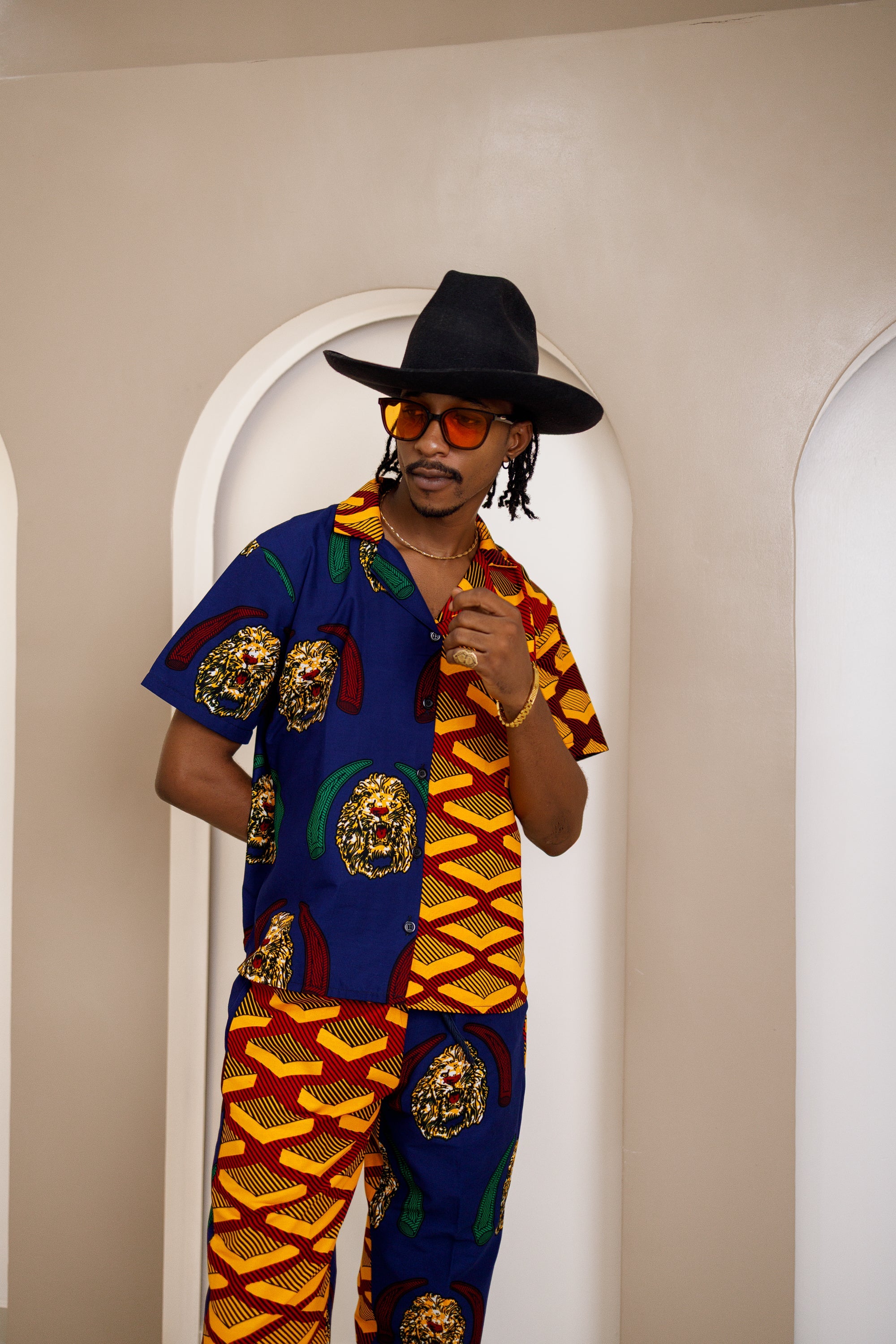 Agunechemba Unisex Igbo Traditional Isi Agu Shirt & Pants Set - FINAL SALE