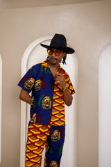 Agunechemba Unisex Igbo Traditional Isi Agu Shirt & Pants Set - FINAL SALE