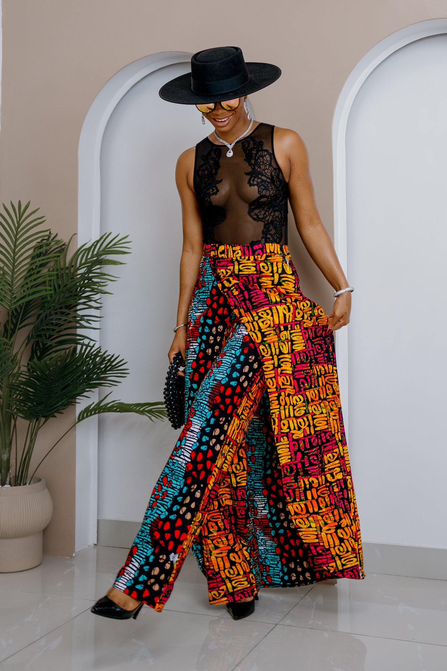 Akakpo Patchwork Pants Skirt - 3 Day Shipping