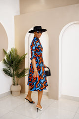 Vestido camisero con estampado atrevido Akwu