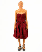 Amara Ankara Print Strapless Midi Dress - Elegant African Fashion
