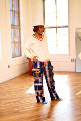 Okara Aso Oke pantalones vaqueros cargo