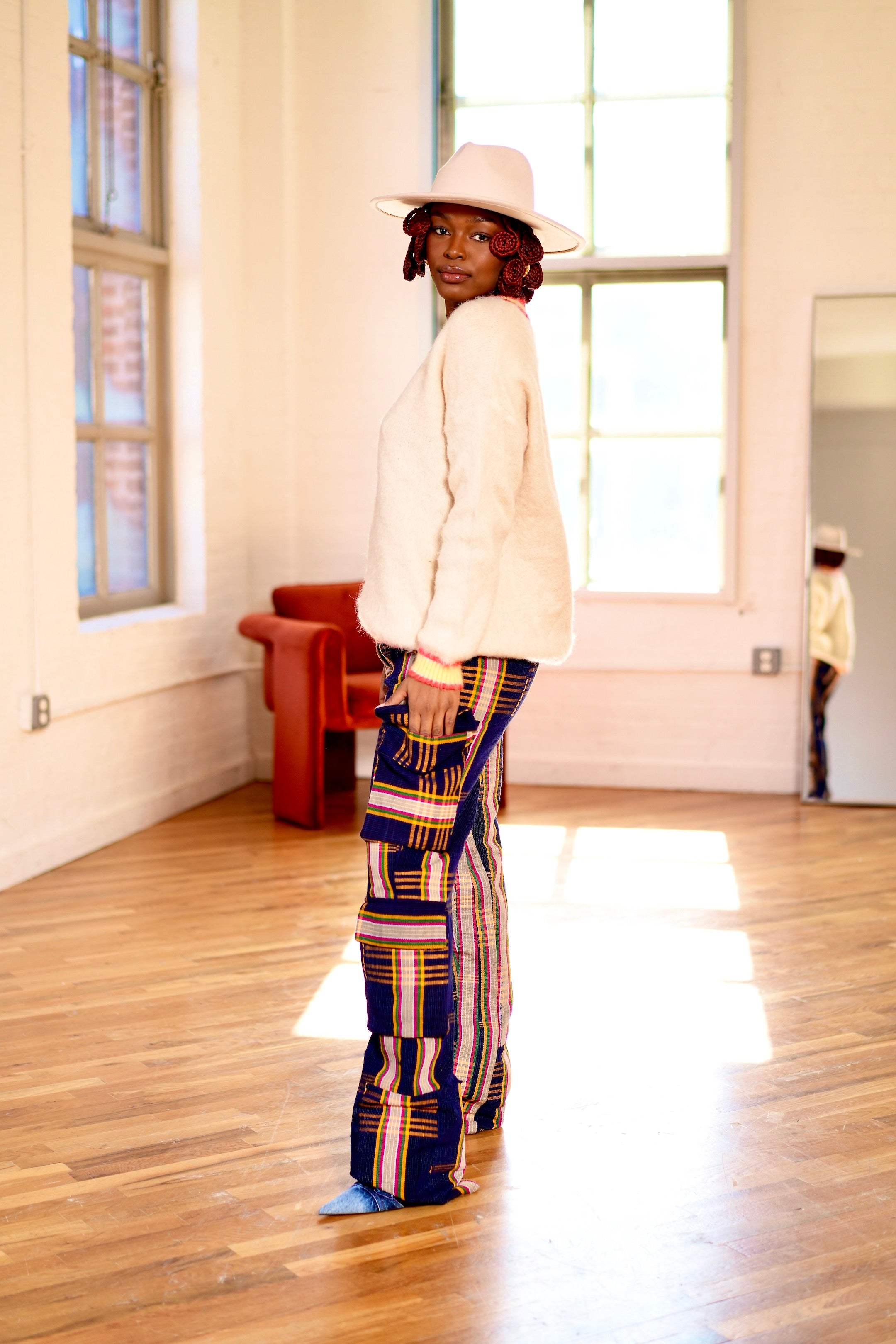 Okara Aso Oke pantalones vaqueros cargo