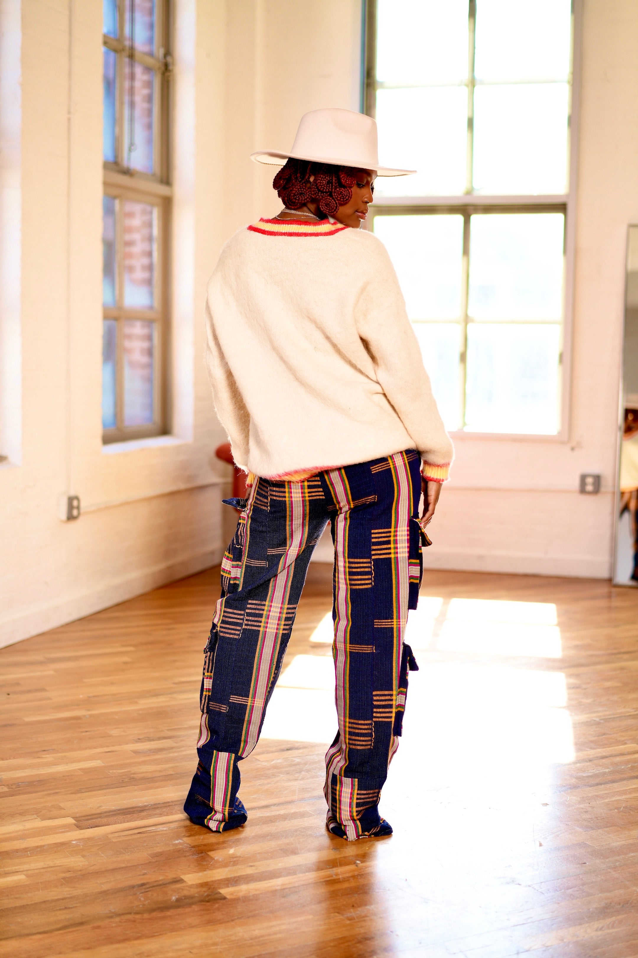 Okara Aso Oke pantalones vaqueros cargo