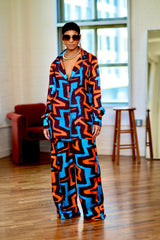Conjunto de dos piezas de seda Ankara Ututu: elegante y cómodo